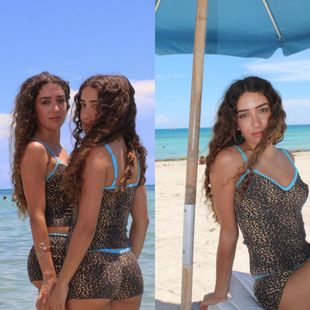 2023 Cross-Border Export Spot European and American Style Leopard Print Sexy Bikini Women's Swimsuit Set