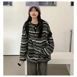 2026秋冬新款开衫毛衣美式复古休闲慵懒风V领针织衫男纯色外套