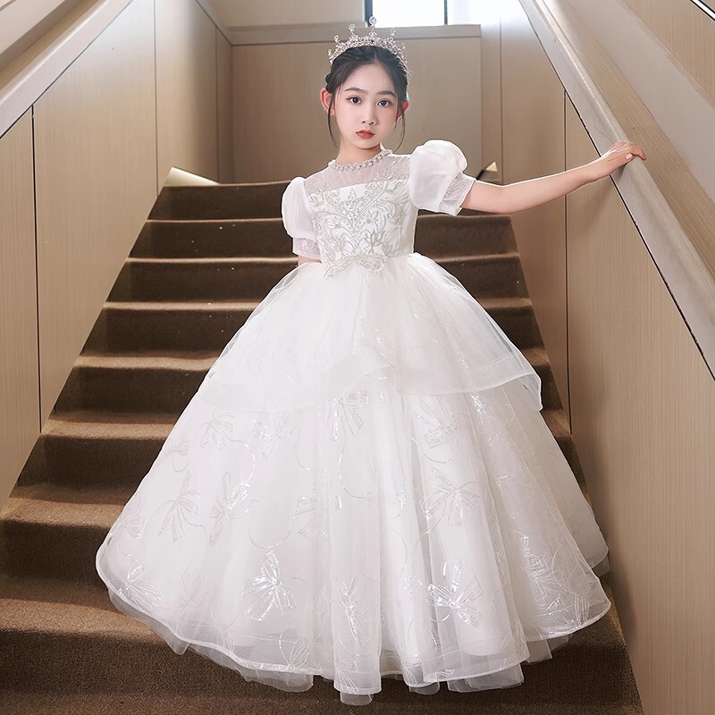 Children's Dress Princess Dress Flower Girl Wedding Little Girl Host Catwalk Puffy Tulle Girl Performance Children's Day Dance Party