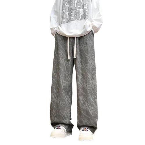 Drop Feeling Letter Full Print Casual Pants Men Design Sensory Autumn Winter Straight Leg Wide Leg Pants Loose Matchy-Dressy Floor-Length Pants