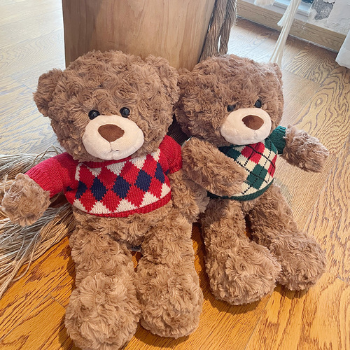 Teddy bear doll plush toy wholesale release doll press bear doll large birthday gift cross-border wedding
