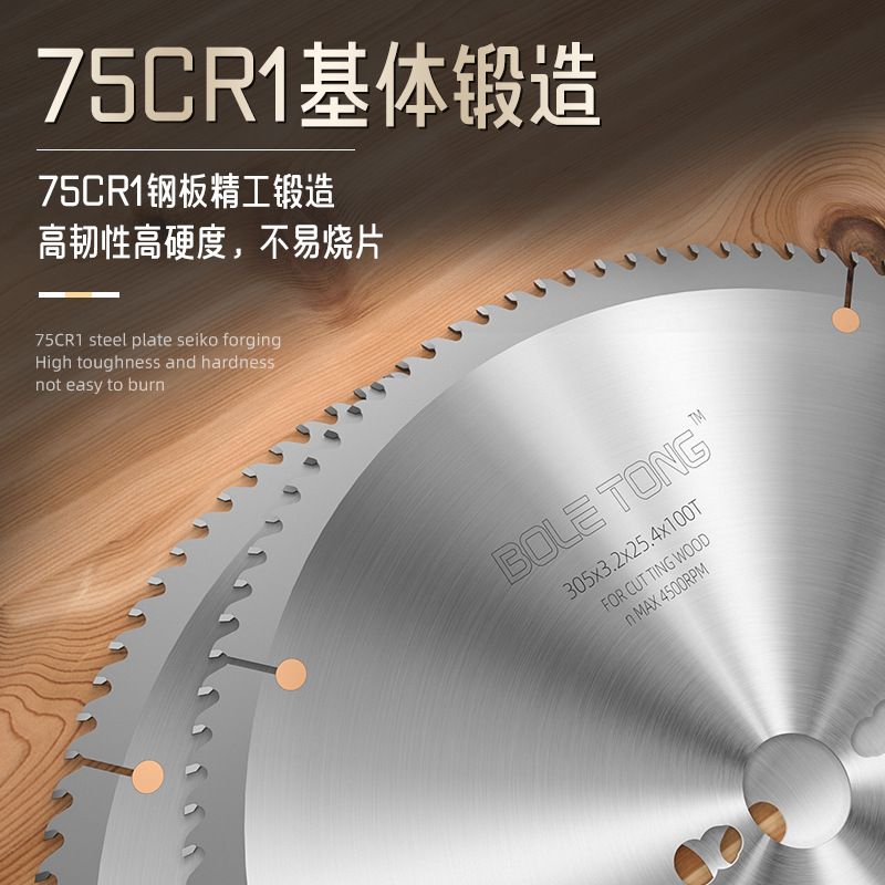 BolaTong profesional de mesa de empuje sierra de aleación 12 pulgadas 120 dientes madera contrachapada hoja de corte especial