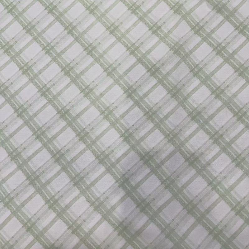 雪纺格仔数码印花 连衣裙柔软面料|undefined