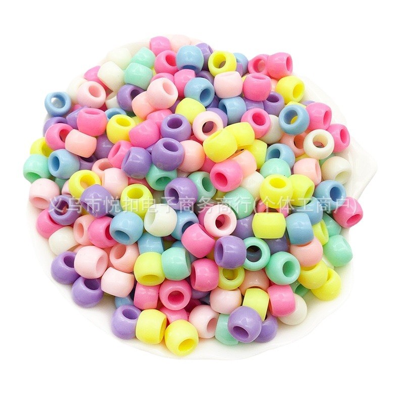 Macaron color DIY material 6*9 barrel beads rice beads loose beads small rice beads large hole handmade beaded jewelry accessories wholesale