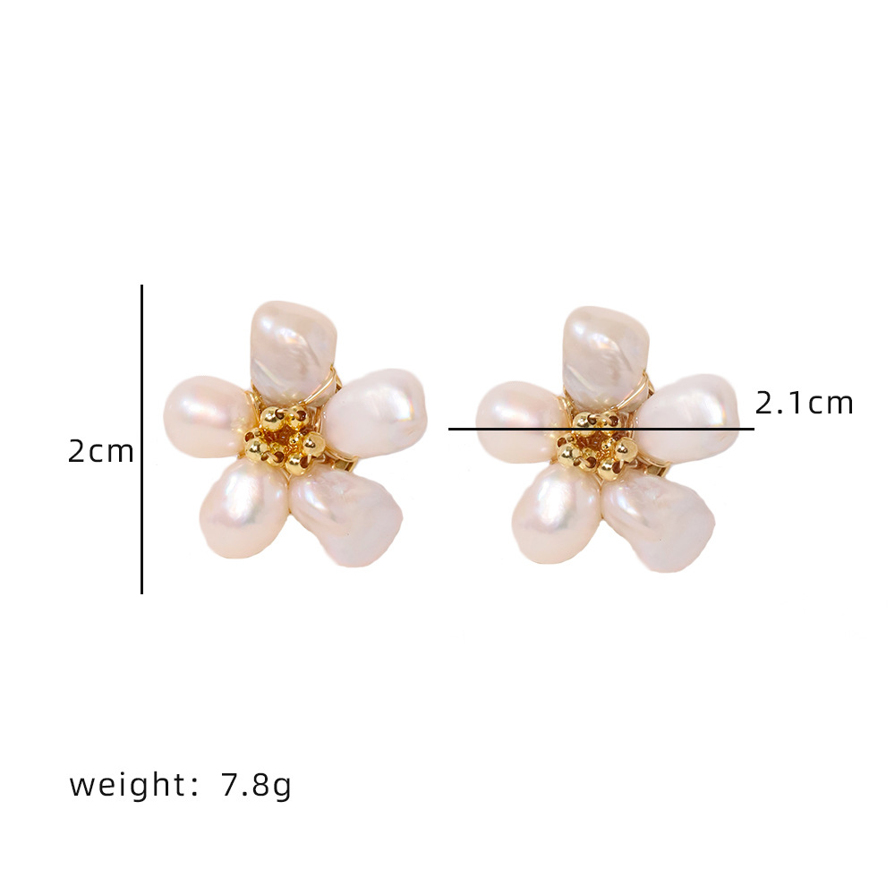 Flores de perlas con dos flores para auriculares