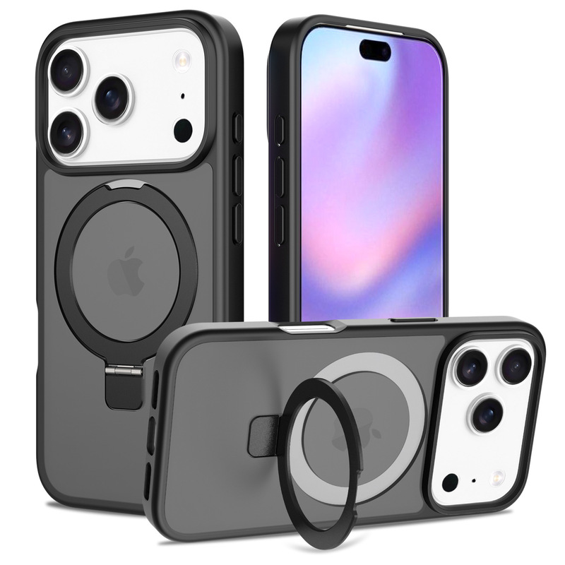 适用苹果17air磁吸手机壳支点支架iphone 16promax磨砂肤感防摔壳|undefined