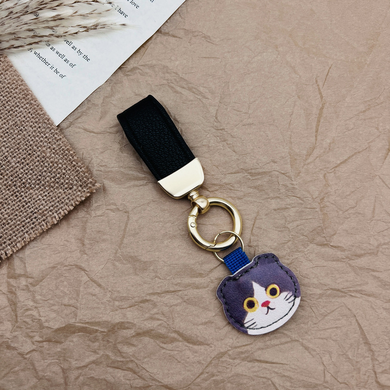 日系eco ute子猫シリーズのキーホルダーeminettかわいい革キーホルダー装飾バッグストラップ|undefined