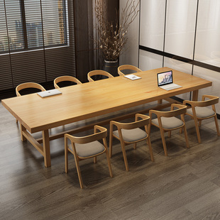 Упрощенная крупноклапанная длинная конференция таблица конференции офис сплошной древесина длинная площадь