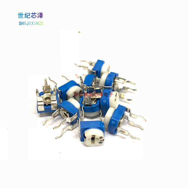 厂家直销蓝白卧式可调电阻 WH06-2 474 470K RM065兰白可调电阻