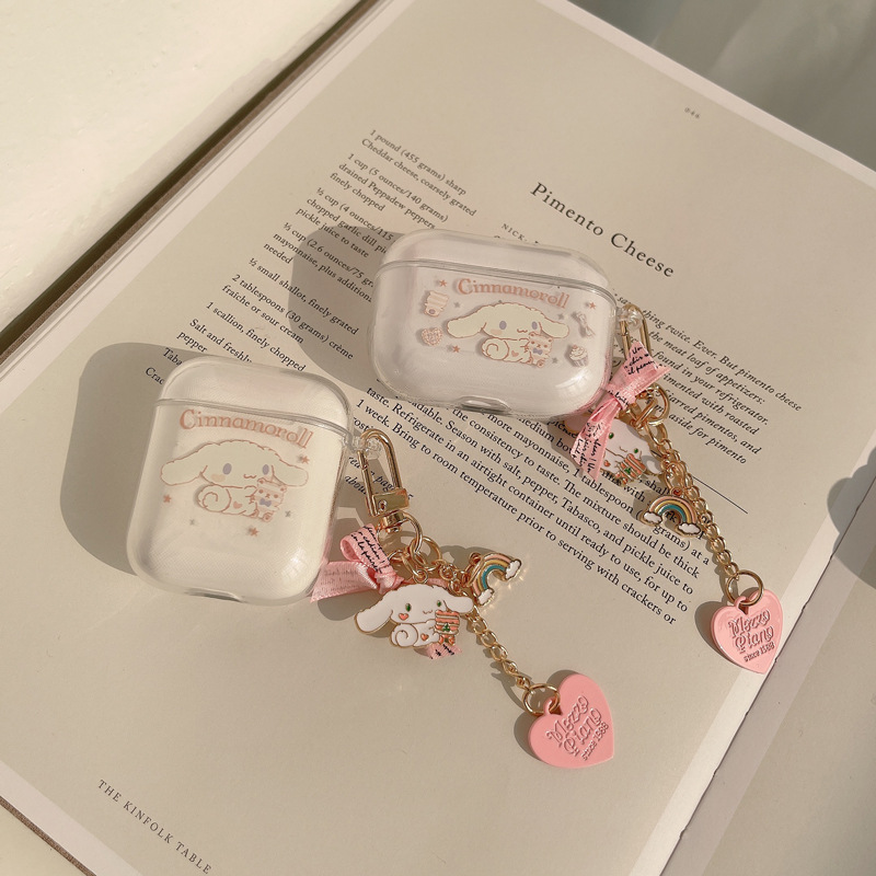 Funda protectora para AirPods de 1ª/2ª generación, compatible con la funda para auriculares inalámbricos Bluetooth de Apple de 3ª generación, carcasa transparente pro3 con colgante.