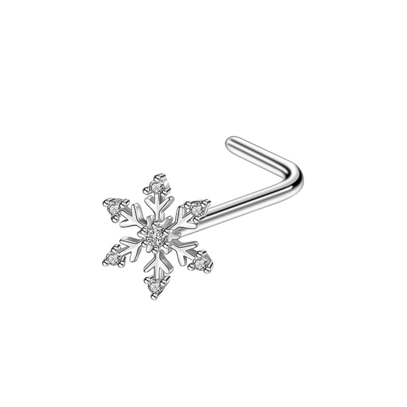 Náušnice květ zirkon vločka piercing šperky_voghion.com