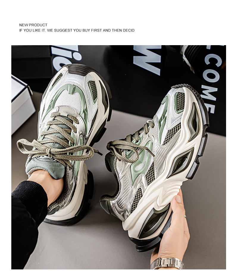 2025 Men's Summer Casual New Youth Sports Style Thick-Soled Dad Shoes Unique Niche Breathable Height Increasing_vogvips.com