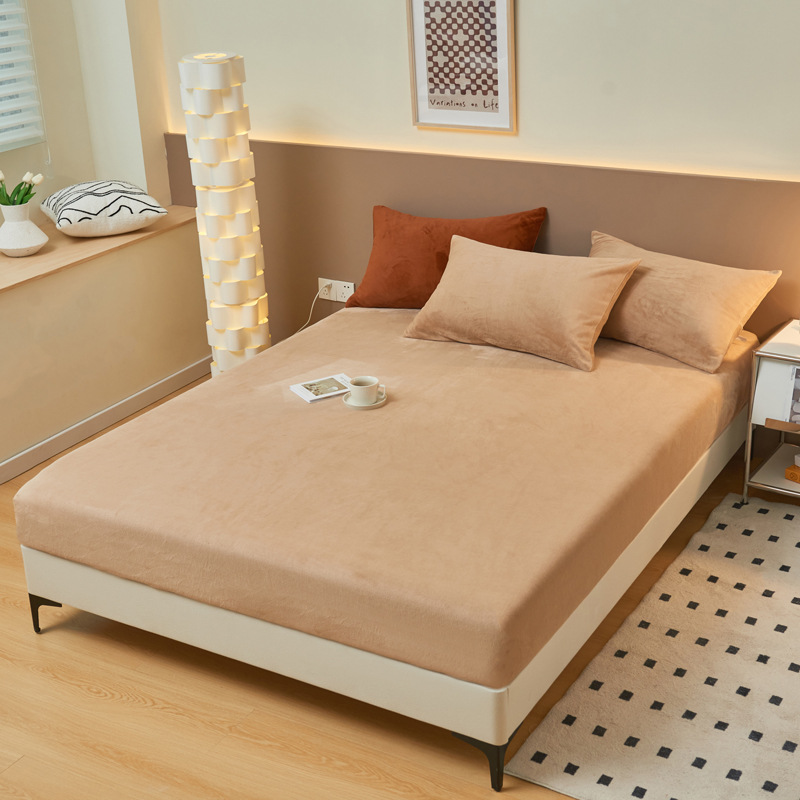 Invierno engrosado cama de leche de camisa una sola cubierta de colchón tres conjuntos de cubierta de cama de estera Memphis transmisión en vivo al por mayor