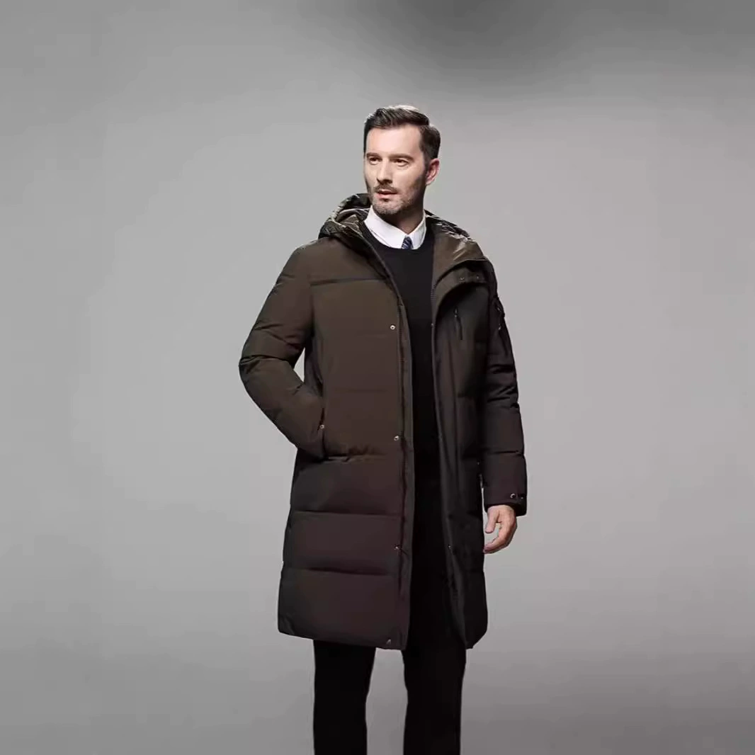 Пуховик мужской зимний новый повседневный пиджак толстый большой размер с капюшоном среднего и среднего возраста высокого класса зимняя одежда мужчины