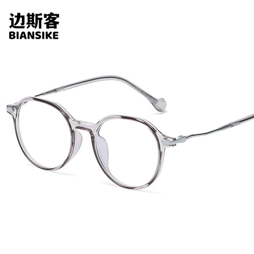 Internet celebrity TR90 anti-blue light ins trend personality glasses frame retro small frame flat mirror wholesale 2007