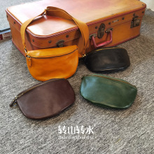 新款网红直播爆款头层牛皮胸包复古真皮女包植鞣皮手工包厂家供应