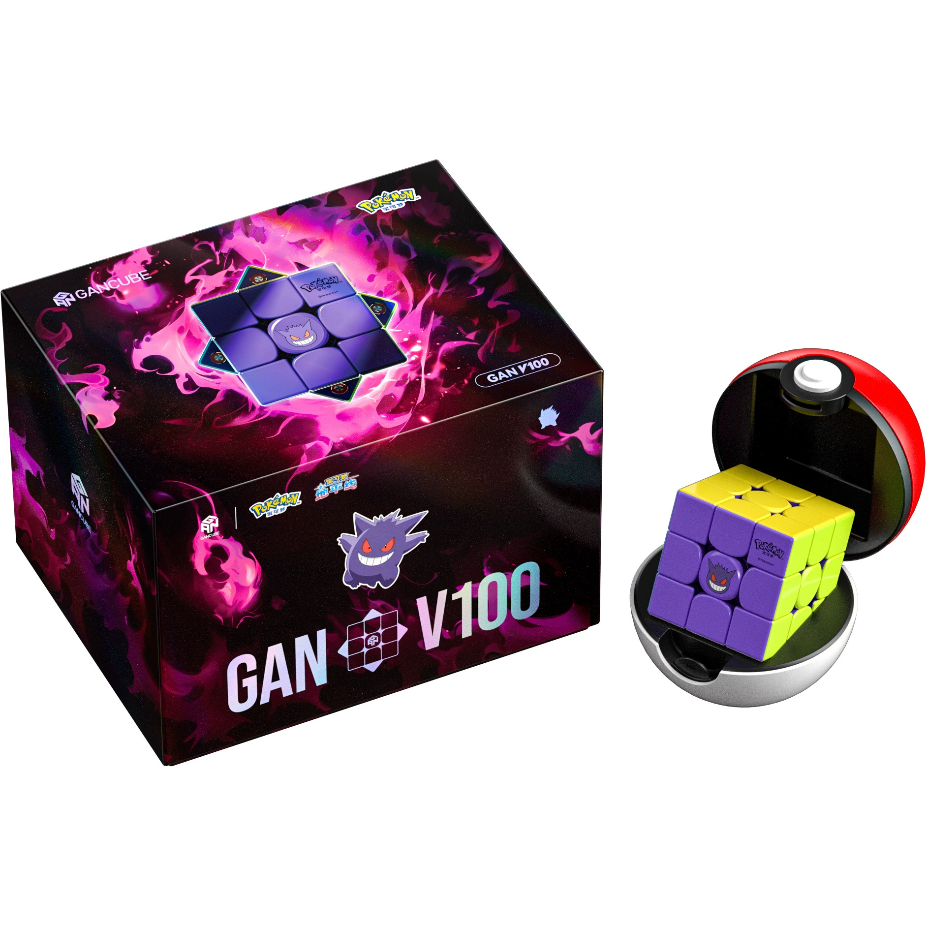 Новый продукт GAN_V100_Maglev_Pokémon с совместным брендингом модель Gengar_UV v2025 магнитная левитация 72 переменной настройки