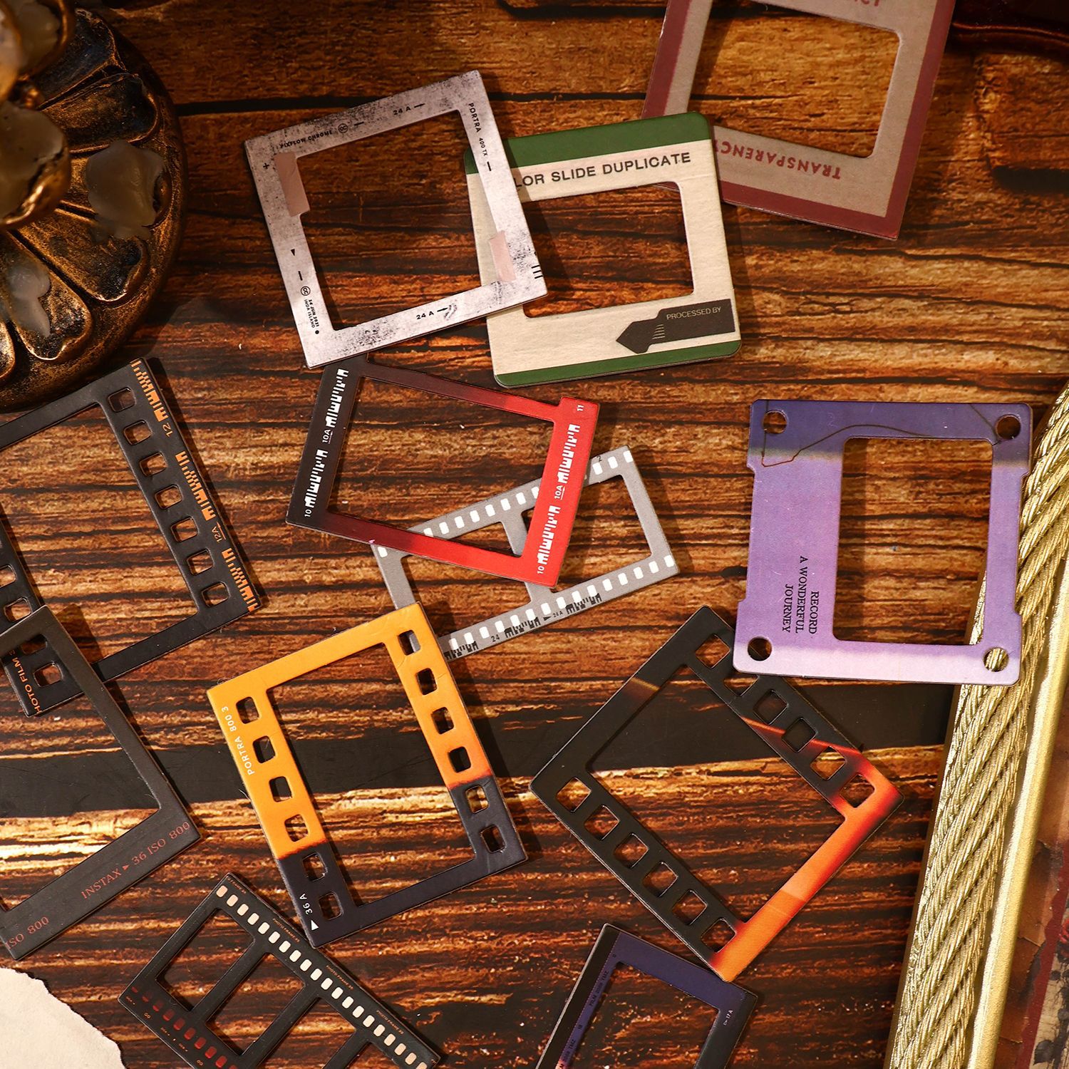 고대 숲 3D 하드 카드 스티커 팩 따뜻한 핸드메이드 시리즈 15장 레트로 테마 스티커