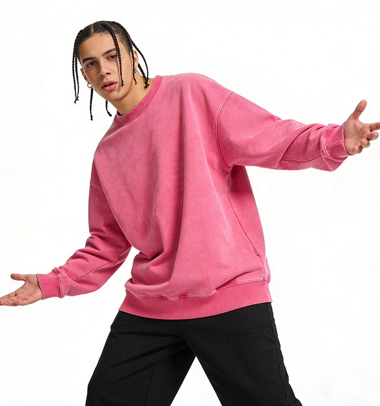 Sweat à capuche vintage washed batik pour homme coupe large_voghion.com