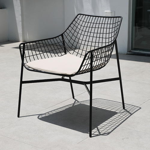 Nordic outdoor metal table and chair set courtyard garden sales office rainproof table and chair combination wrought iron