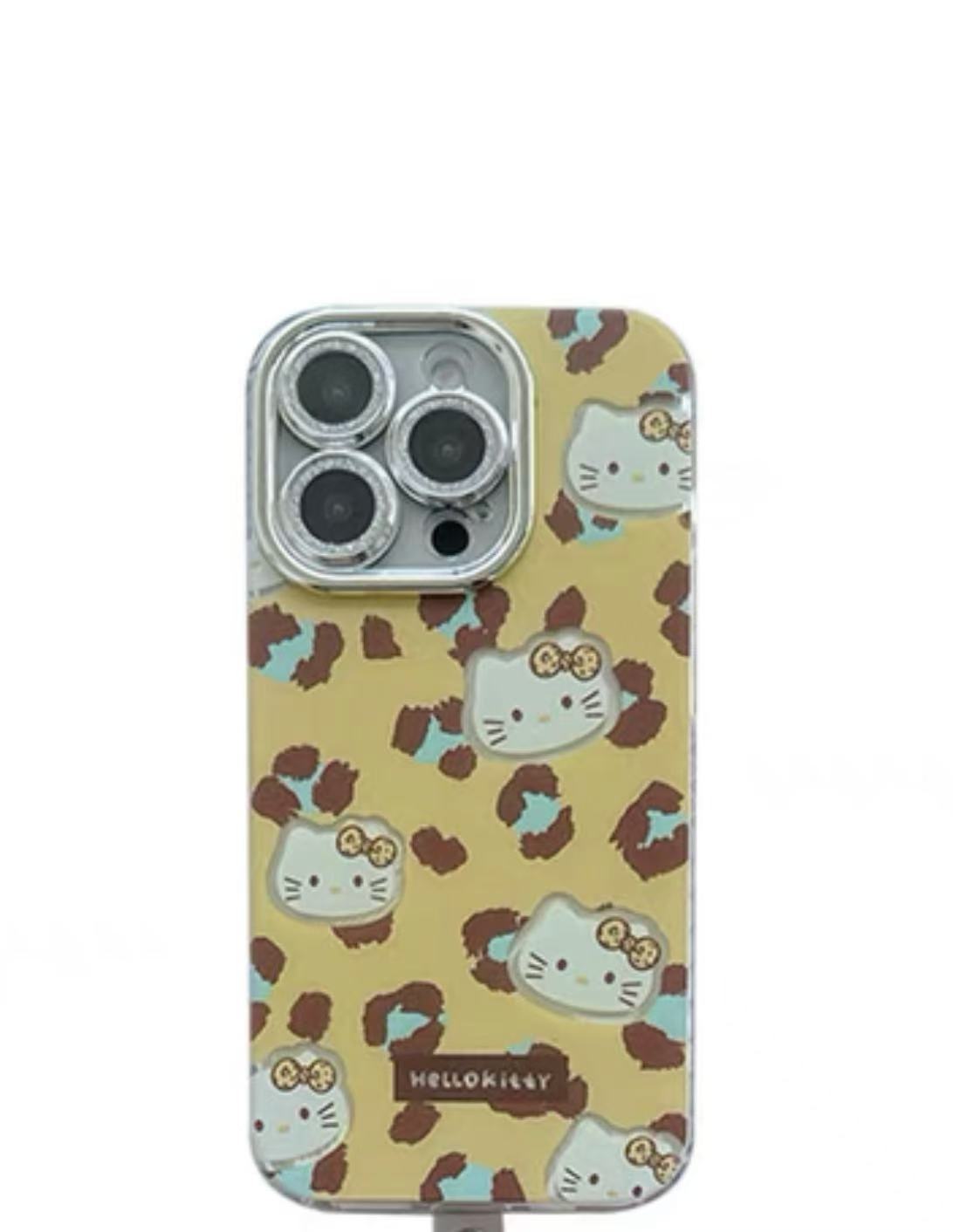 Chica con estampado de leopardo rosa kt para iphone16ProMax cordón 14 Apple 15P funda para teléfono móvil 13 pareja