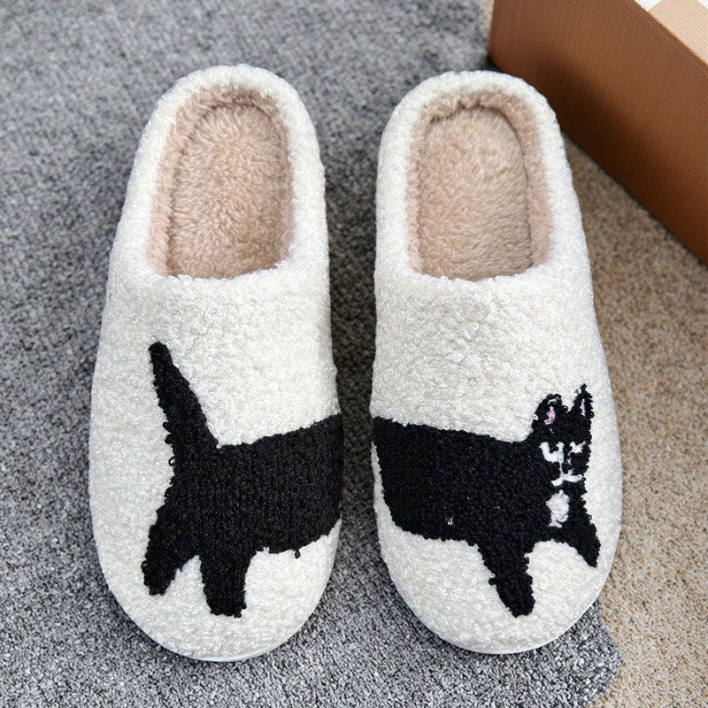 Cross-Border Cartoon Cat Closed-Toe Cotton Slippers, Plush Home Slippers for Autumn and Winter, Lightweight Indoor Maternity Slippers Cross-Border Cartoon Cat Closed-Toe Cotton Slippers, Plush Home Slippers for Autumn and Winter, Lightweight Indoor Maternity Slippers