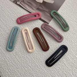 简约纯色磨砂发夹女网红百搭刘海侧边高级感夹子碎发发卡bb夹头饰