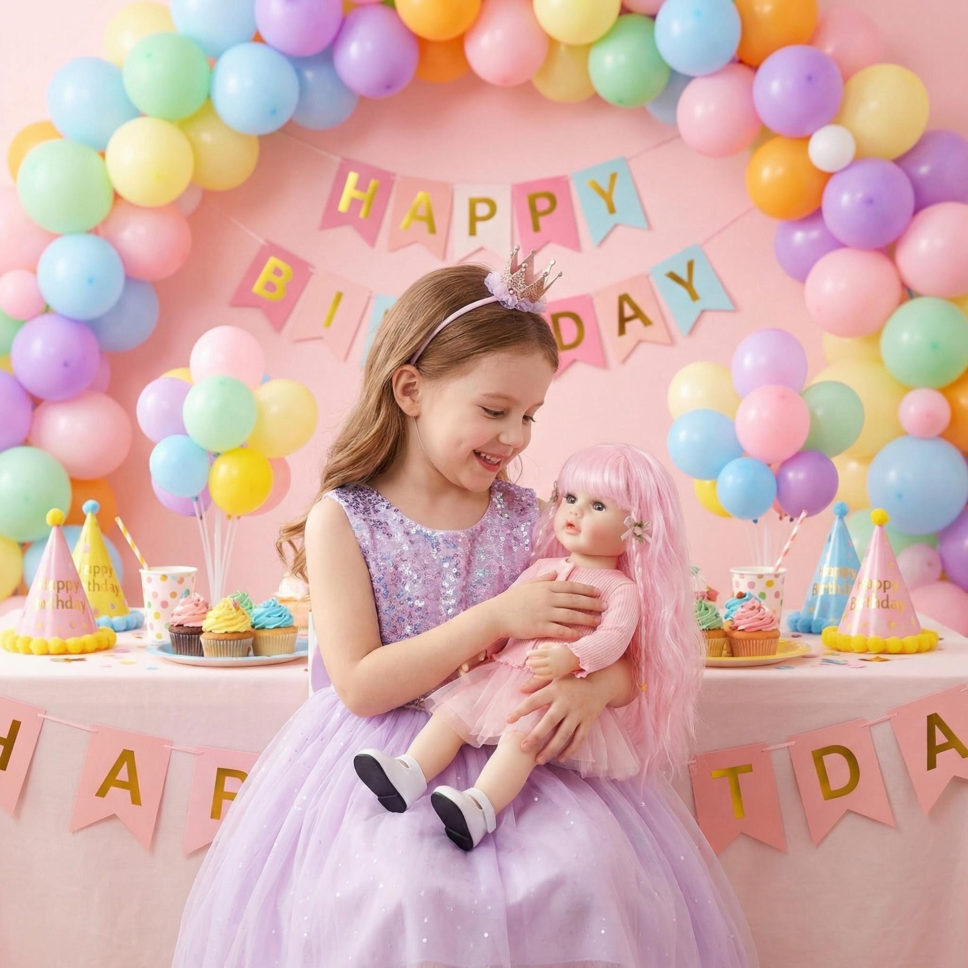 NPK22inch bordado polvo amor Betty simulación muñeca renacida para acompañar a los niños regalos de vacaciones preferidos