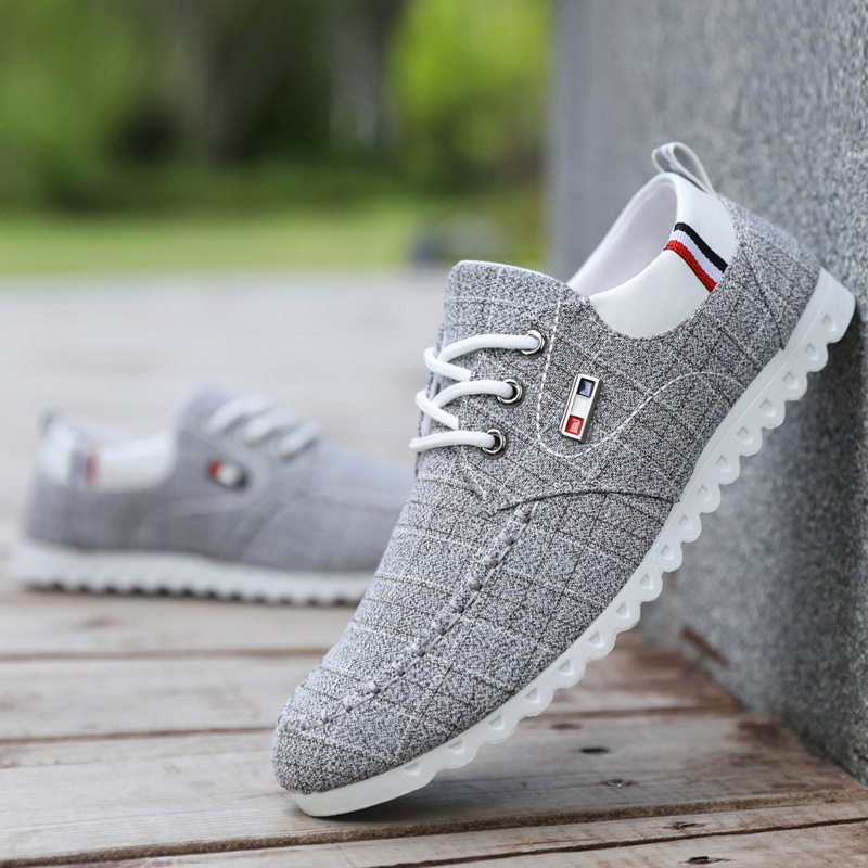 Nuevos zapatos masculinos en primavera y otoño 2024 zapatos transpirables hombres viejos zapatos de tela de Beijing hombres casuales zapatos de frijol, zapatos de lona hombres