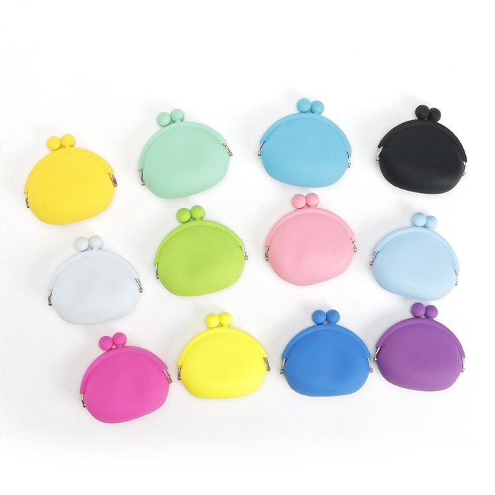Korean Candy-Colored Silicone Fashionable Waterproof Coin Purse Simple Headphone Bag Kidsren's Key Bag Printable Logo