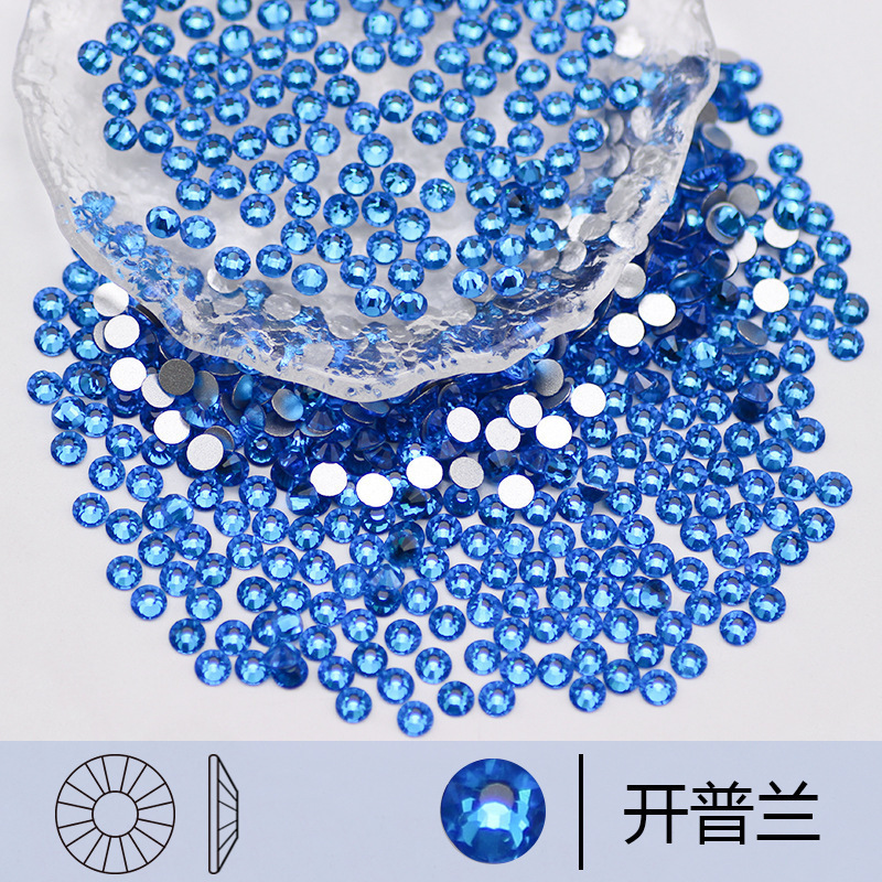 跨境彩色圆形平底钻 水晶玻璃钻水钻美甲钻 diy贴钻饰品配件批发|undefined