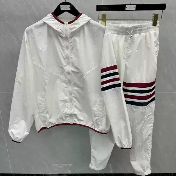Factory Direct Sale Tb Four-Bar Nylon Quick-Dry Long Pants Windbreaker Jacket Casual Versatile Unisex Casual Suit