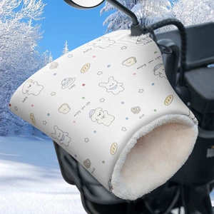 Winter Velvet Electric Vehicle Gloves, Thickeneded and Warm, Battery Motorcycle Cycling Handlebar Covers, Enlarged Windshield Handlebar Covers
