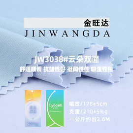 云朵双面莱赛尔面料 弹力吸湿排汗平纹汗布 春夏T恤裤装针织布料