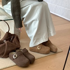 MARCO&JOYCE 厚底ボーケンシューズ バックル付き ローヒール レディース 2025年秋新作 レトロ ベルトバックル シンプル ラフスタイル
