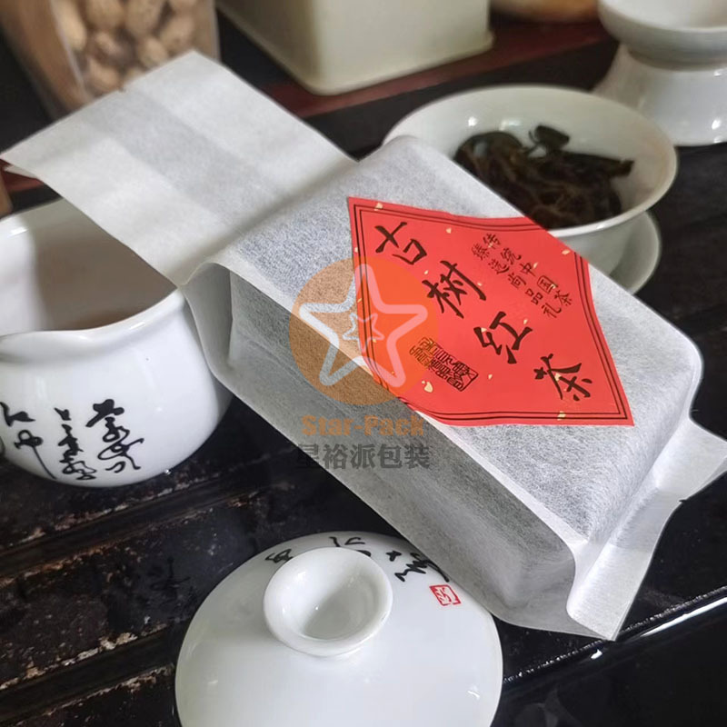 精美金色绵纸柔软茶叶自封袋自立袋