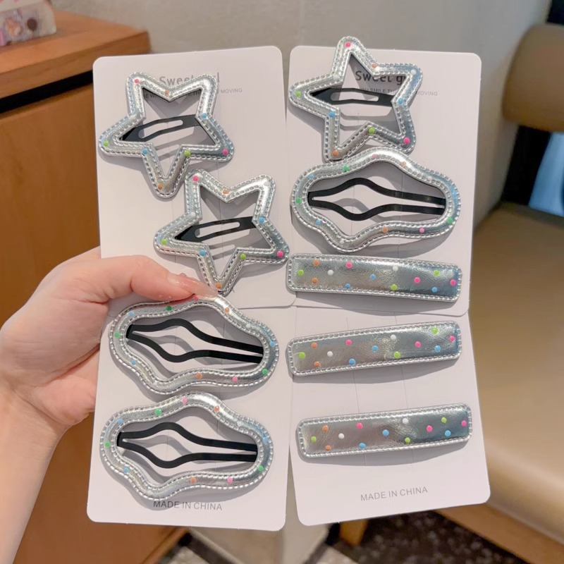 Punto de onda de color nubes clip de cabello para niños corteza plateada clip de cabello para niñas clip de frangeo lateral clip de cabello dulce clip de cabello BB