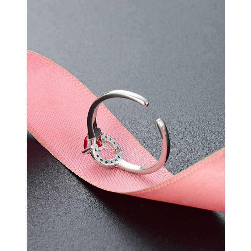 Diamante incrustado romántico dulce s925 plata anillo abierto Corea del Sur Dongdaemun creativo moda femenina anillo fuente al por mayor