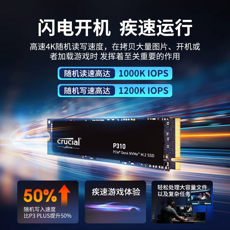 Твердотельный накопитель SSD Micron P310 500G 1T 2T 2230/2280 для настольного ПК/ноутбука