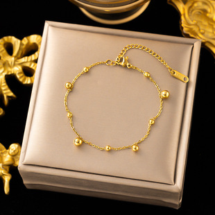 Universal sophisticated fashionable jewelry stainless steel, beaded bracelet, french style, simple and elegant design, does not fade 6