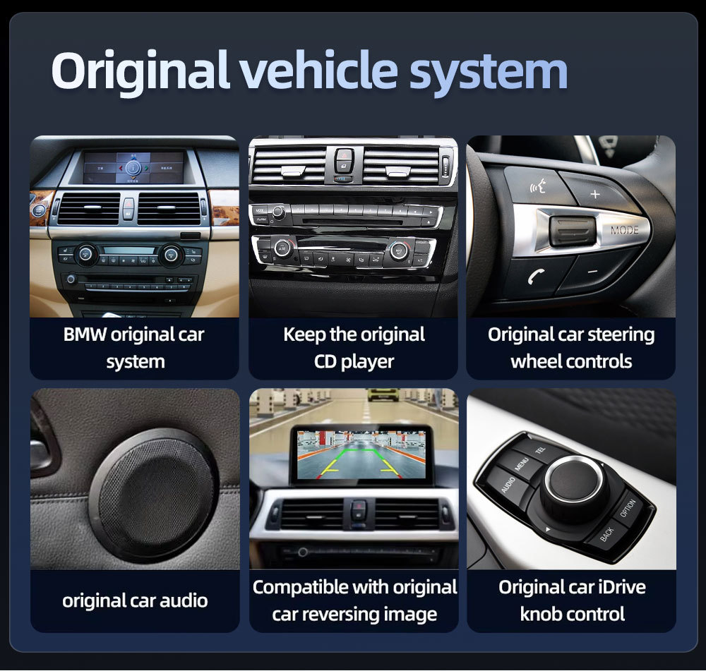 Car-Mounted Central Control Large-Screen Navigation System Suitable for Bmw X5 E70 X6 E71 Wireless Carplay Player