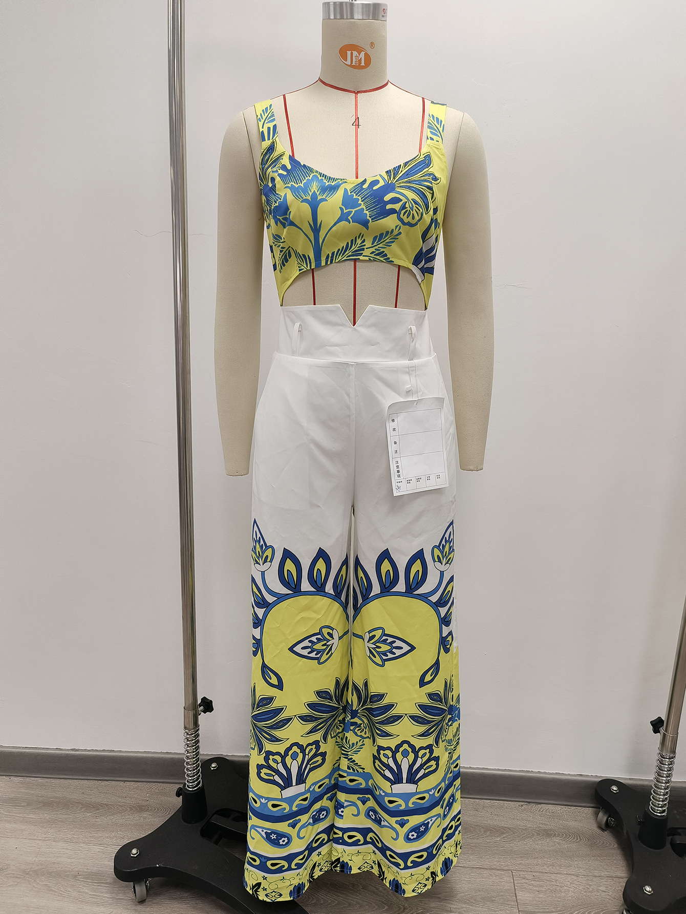 Polyester Fabric Type High Waist Waist Line Women's Beach Vacation Printing Full Length Jumpsuits