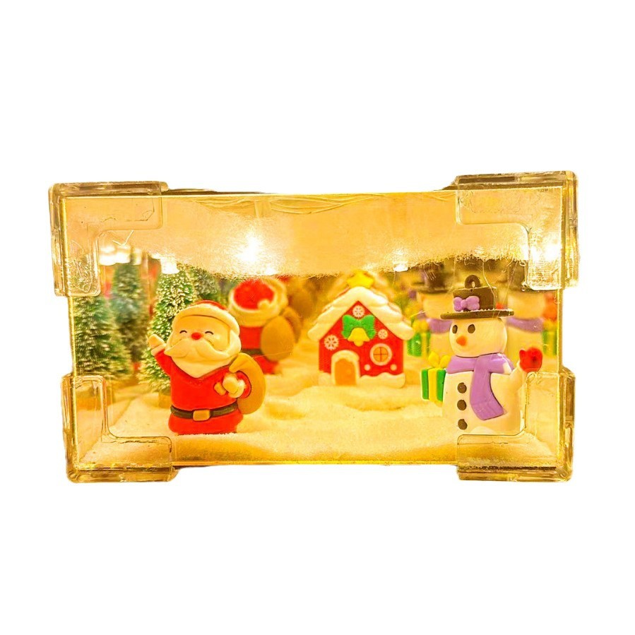 Navidad rectangular cubo de espejo luces de noche hellokitty decoración hecha a mano DIY material paquete de regalo