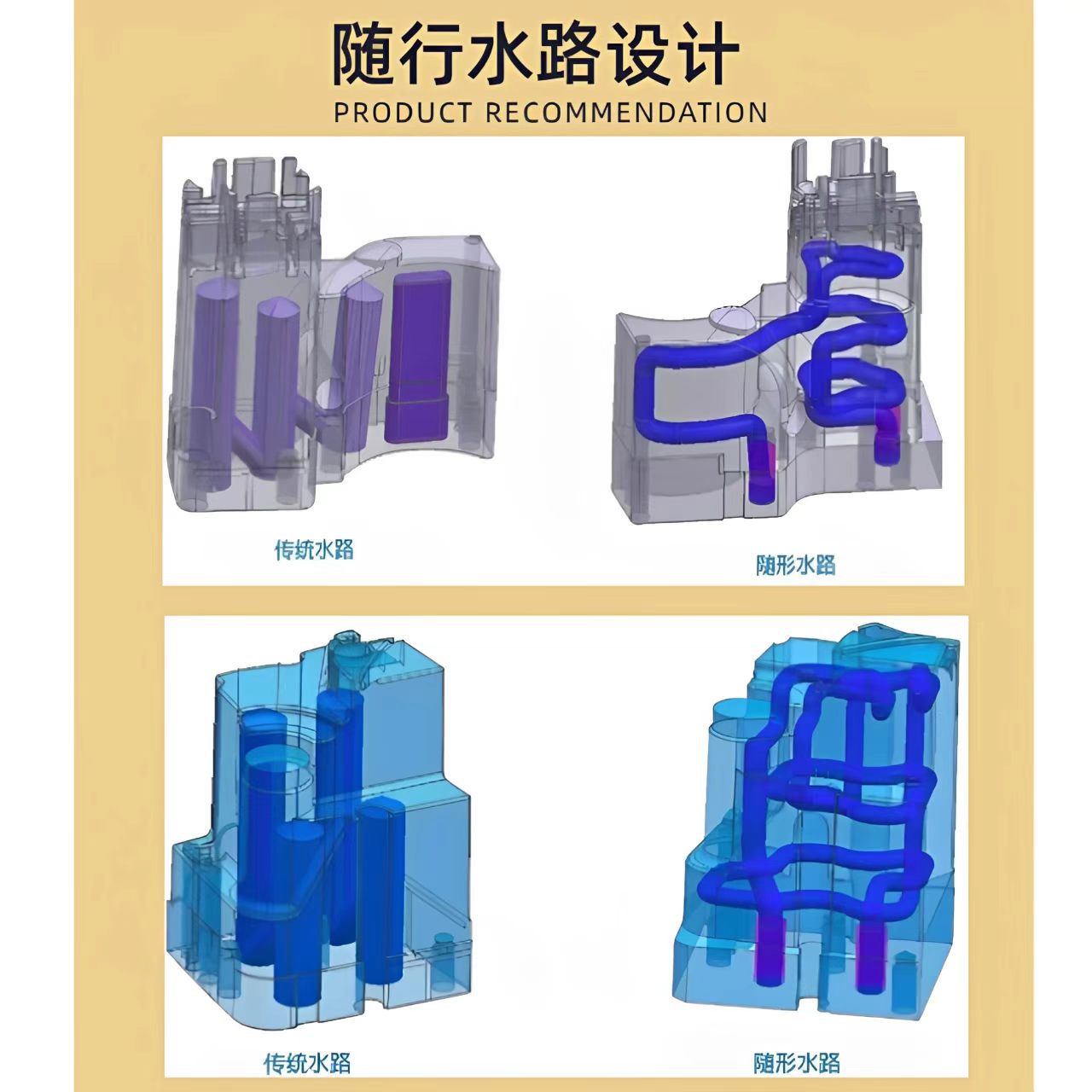 专业模具水路加工 深孔钻冷却系统设计注塑压铸模随行水路