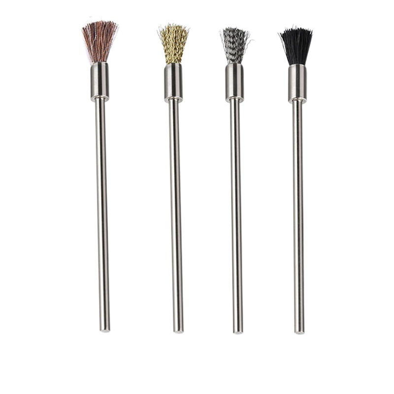 Mango alargado cepillo de alambre de acero varilla de extensión industrial cepillo de acero cepillo de limpieza cerdas alambre de cobre eliminación de óxido cepillo de crin