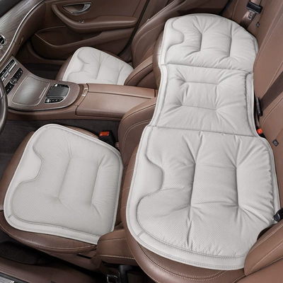 car seat cushion Nappa leather four, Four Seasons Pad - three-piece-setfront-and-rear-seat-cushions-off-white-unlabeled-clean-version
