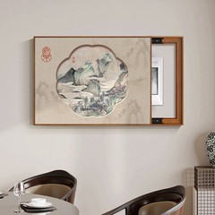 新しい中国風の風景と蓮の電気メーターボックス装飾絵画、パンチングなし、弱電源配電ボックス、遮断吊り絵画、レストランの電気スイッチ