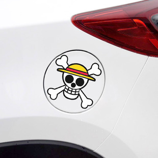 Cross-border Car Sticker Body Scratch Car Sticker Cartoon Personality One Piece Logo Straw Hat Skull Head Fuel Tank Sticker