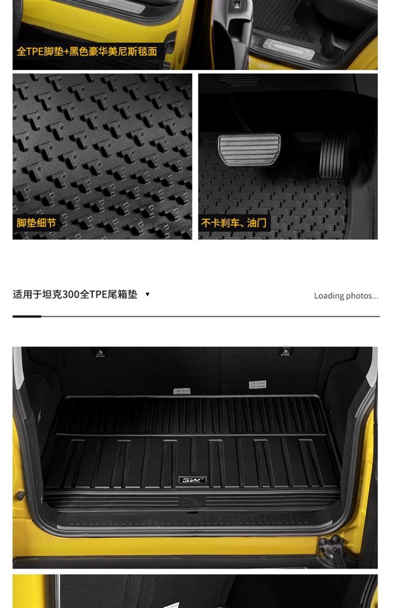 Suitable for Tank 300 All-Inclusive Tpe Floor Mat, Tail Box Mat, 3W Interior Supplies Modified Conqueror Floor Mat