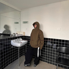 六号numbersix冬款手塞棉衣纯色卫衣外套